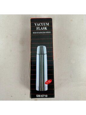 18/10 Stainless Steel Insulated Vacuum Flask 0.5L Lightweight & Durable Bullet
